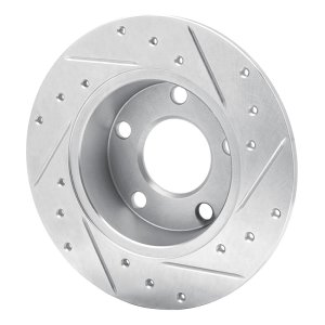 Audi A6 Quattro Brake Rotor (1) - Rear Left - R1 Concepts - Drilled & Slotted - Silver - `99-`02